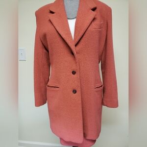 Vintage Coat with Miniskirt in Warm Coral